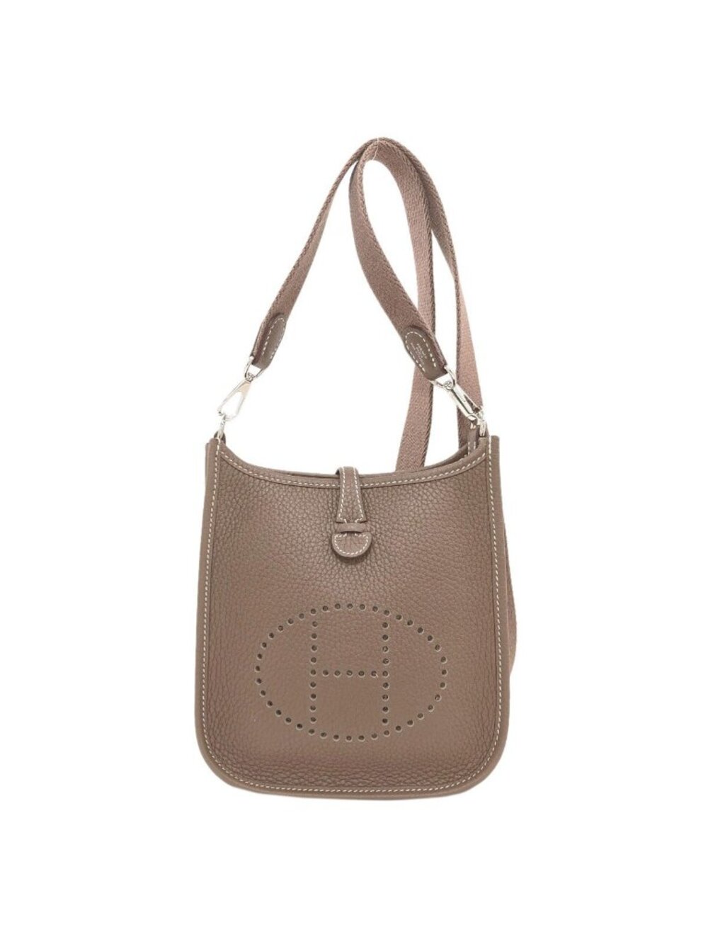 Hermes Evelyne TPM Silver Shoulder Bag Taurillon
